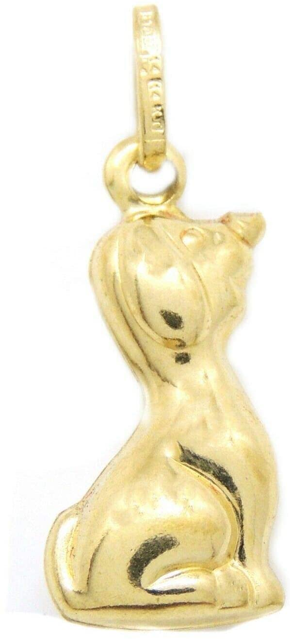 14k Yellow Gold Hollow 3D Dog Full Body Pendant Charm Jewelry fine pet 1