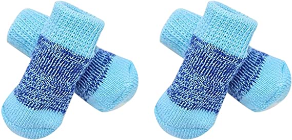 4-Piece Set Anti-Slip Dog Socks Soft Warm Pet Clothes Pet Paw Protector Warm Socks for Winter Christmas