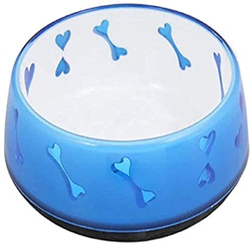 6” Glass Dog Bowl with Engraved Hearts and Dog Bones On The Side - Anti Slip Material Base for Sturdy Protection from Some of The Strongest Dogs - Food and Water Dish with Easy Clean Feature