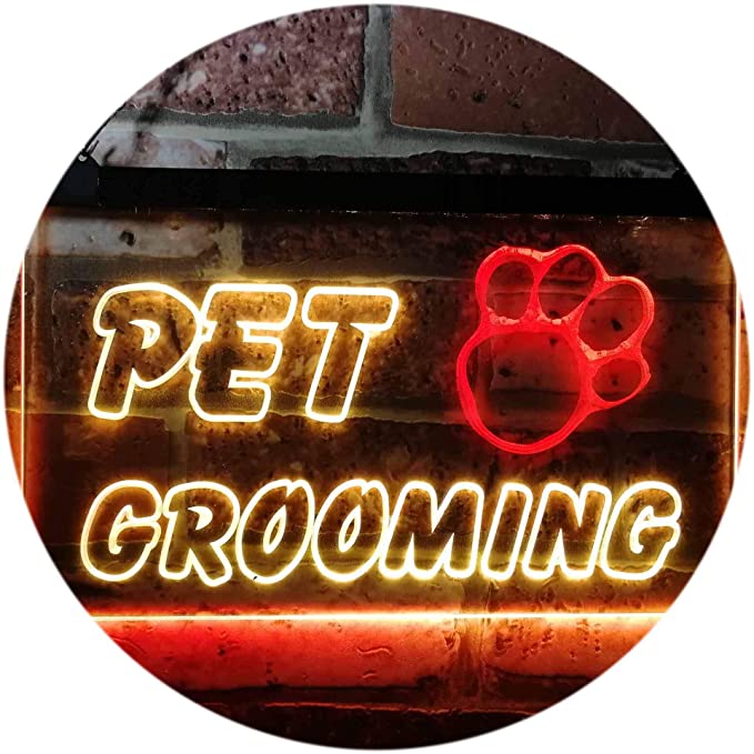 ADVPRO Pet Grooming Shop Dog Cat Vet Dual Color LED Neon Sign Red & Yellow 24" x 16" st6s64-i0276-ry