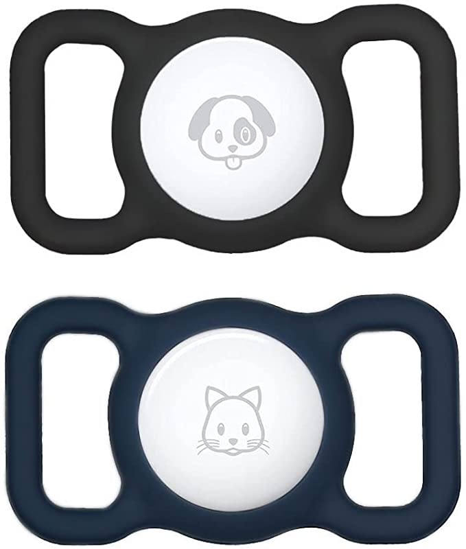 Airtag Dog Collar Holder (2 Pack) Compatible with Apple Airtag Cat Collar Holder, Air Tag Holder for Pet Collar, Air Tag Case Cover for GPS Tracker