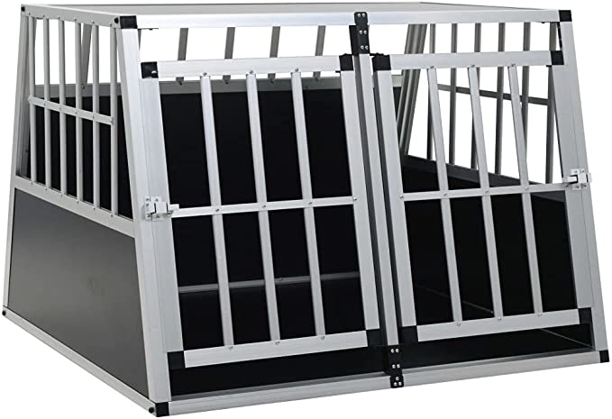 Aisifx Dog Cage with Double Door 37"x34.6"x27.2"
