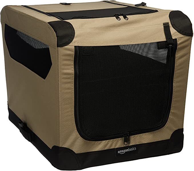 Amazon Basics Portable Folding Soft Dog Travel Crate Kennel - 25.98 x 18.11 x 18.1