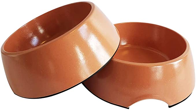 American Pet Supplies Dog Bowls, Set of 2 Eco Friendly Non Skid Bamboo Bowls for Puppies and Dogs