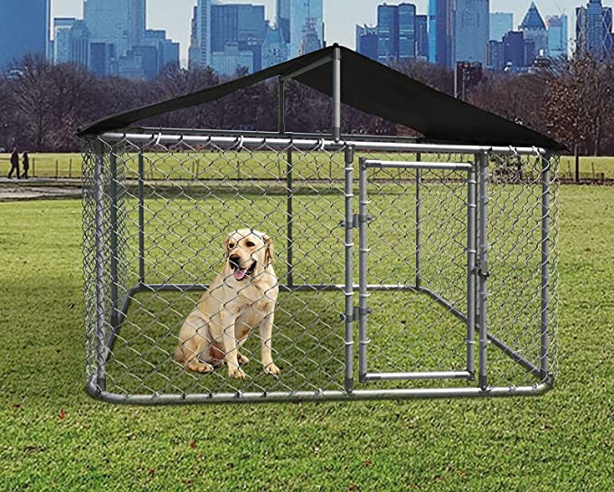 ASJMR Large Dog Kennel Dog Cage Dog Playpen Galvanized Steel Dog Fence Outdoor Chicken Coop Hen House Pet Playpen