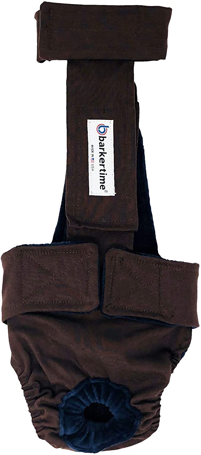 Barkertime Premium Waterproof Dog Diaper Overall - Made in USA - S