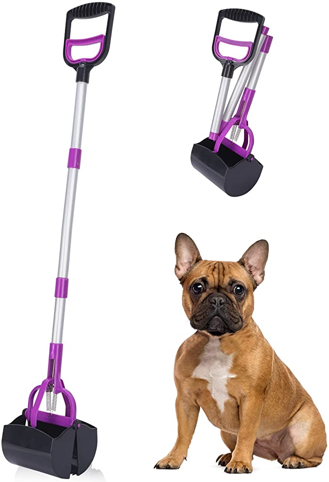 BINGPET Portable Dog Pooper Scooper - Durable Poop Scoop Dog Poop Waste Pick Up Rake for Small Medium Large Dogs, Easy to Use for Grass, Yard Dirt, Gravel