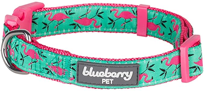Blueberry Pet 10+ Patterns Forest Fun Dog Collars - Pink Flamingo