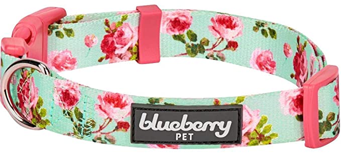 Blueberry Pet 10+ Patterns Spring Scent Floral Dog Collars, Personalized Collars