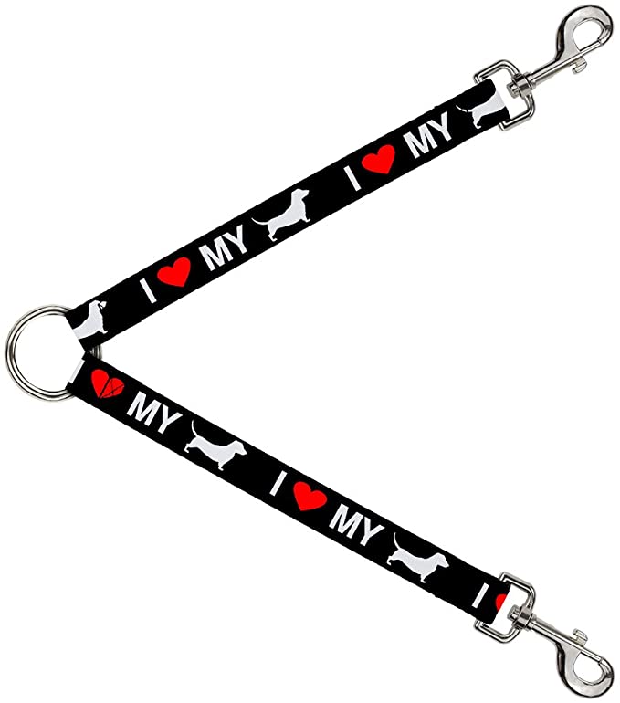 Buckle-Down Leash SplitterI Heart My Wiener Dog Silhouette Black/White/Red