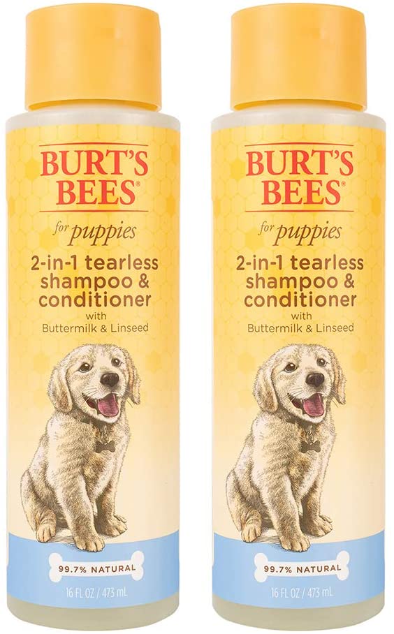 Burt's Bees for Dogs 2 in 1 Dog Shampoo & Conditioner, Puppy Supplies, Burts Bees Dog Grooming Supplies, Tearless Dog Shampoo Brush, Dog Wash, Burts Bees Pet Shampoo for Dogs, Dog Conditioner