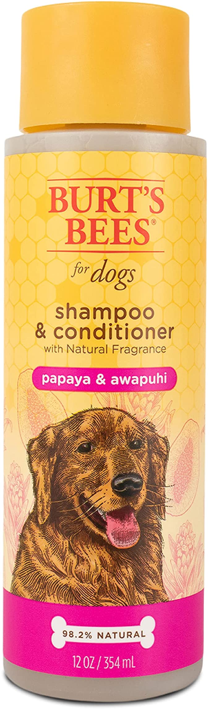 Burt's Bees for Dogs Shampoo & Conditioner with Papaya & Awapuhi Fragrance | 2-in-1 Dog Shampoo & Conditioner - Sulfate & Paraben Free, pH Balanced for Dogs - Made in USA, 12 Oz