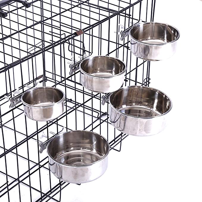 CHICAN Dog cage hanging bowls, pet hanging bowls for boxes and cages, stainless steel dog bowls, small dog food bowls and water bowls