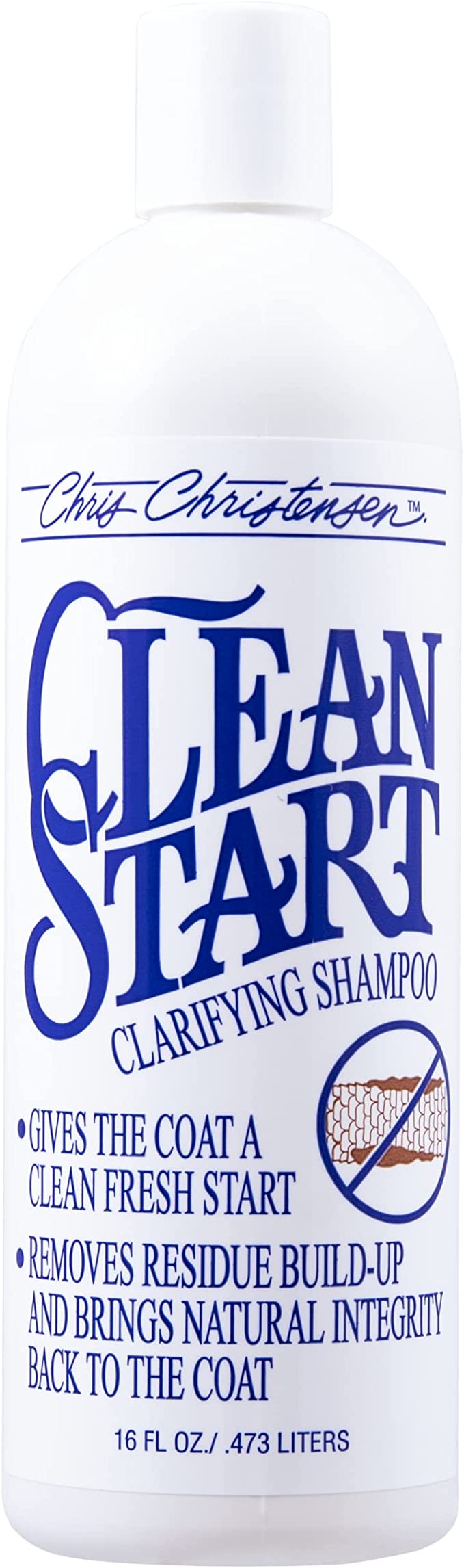 Chris Christensen Clean Start Dog Shampoo, Groom Like a Professional, Pro-Vitamin Deep Cleansing Formula, Preserves Natural Oils, Removes Build Up from Other conditioners, All Coat Types, Made in USA