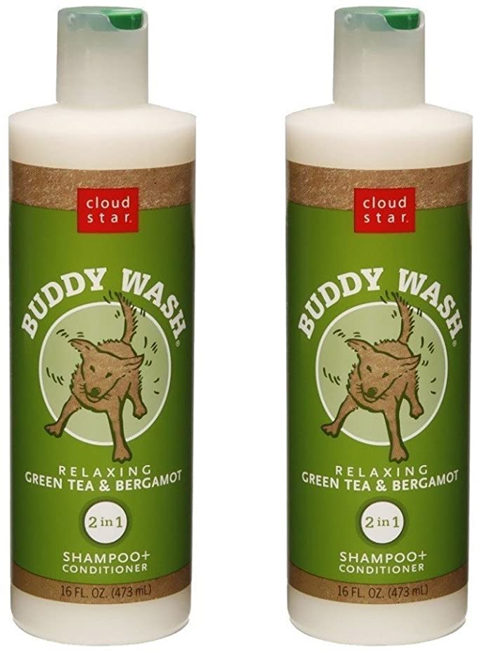 Cloud Star Buddy Wash Dog Shampoo and Conditioner, Relaxing Green Tea and Bergamot 16oz (2 Pack)