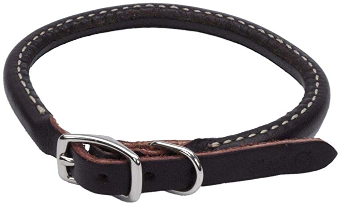Coastal - Circle T - Latigo Leather Round Dog Collar, Latigo, 3/8" x 14"