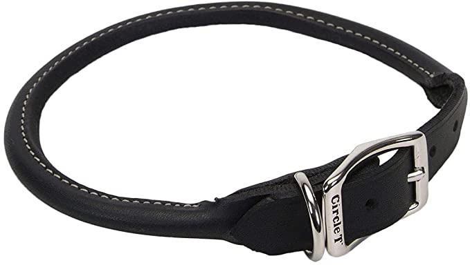 Coastal Pet - Circle T - Oak Tanned Leather Round Dog Collar - Black (1 x 24 Inches)