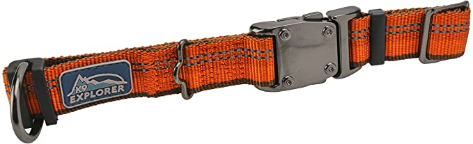 Coastal Pet K9 Explorer Reflective Adjustable Dog Collar Large, 18" to 26" by 1", Campfire Orange Color (1-Unit)