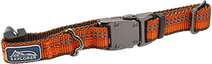 Coastal Pet K9 Explorer Reflective Adjustable Dog Collar X-Small, 8" to 12" by 5/8", Campfire Orange Color (1-Unit)
