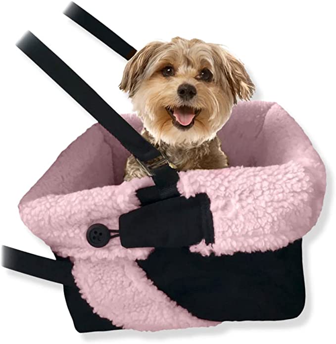 Cozy Boost Premium Quality Dog Booster Seat with Clip On Leash and Collapsible Dish for Small Dogs, Puppies, and Pets