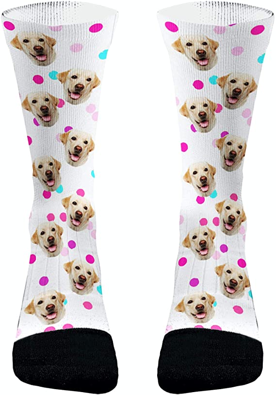 Custom Pet Socks for Men Women - Photo Socks With Your Dog or Cat on Them | Personalized Dog Gifts | Pet Picture Socks