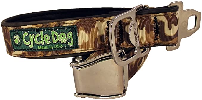Cycle Dog Bottle Opener Recycled Dog Collar with Seatbelt Metal Buckle - Metal