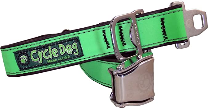 Cycle Dog Bottle Opener Recycled Dog Collar with Seatbelt Metal Buckle