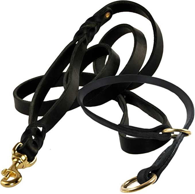 Dean and Tyler Bundle - One "Tranquility" Collar 34-Inch by 1/2-Inch With One Matching "Braidy Bunch" Leash, 5 FT Solid Brass Snap Hook