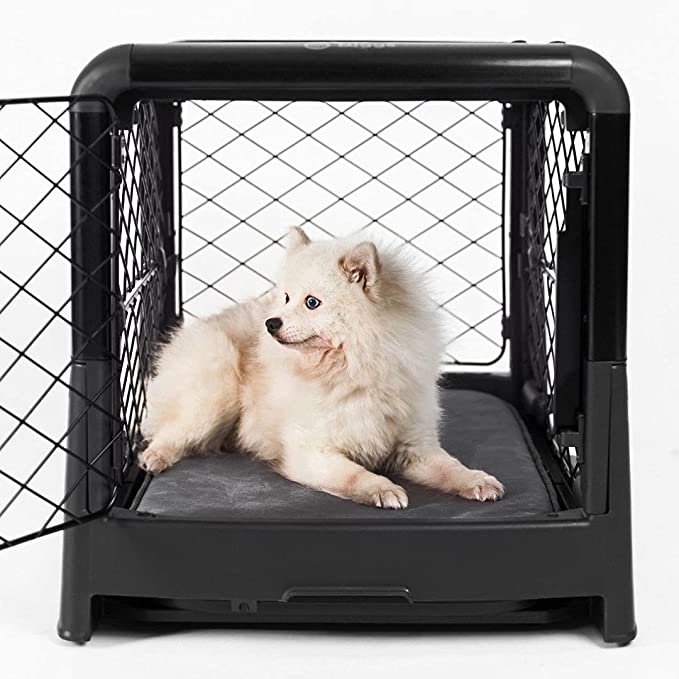 Diggs Revol Dog Crate (Collapsible Dog Crate, Portable Dog Crate, Travel Dog Crate - Charcoal x Small