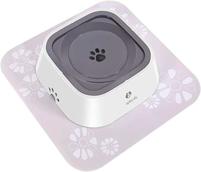 Dog Bowl Dog Water Bowl No-Spill Pet Water Bowl with Silicone Mat Slow Water Feeder Dog Bowl No-Slip Pet Water Dispenser 35oz Feeder Bowl for Dogs and Cats