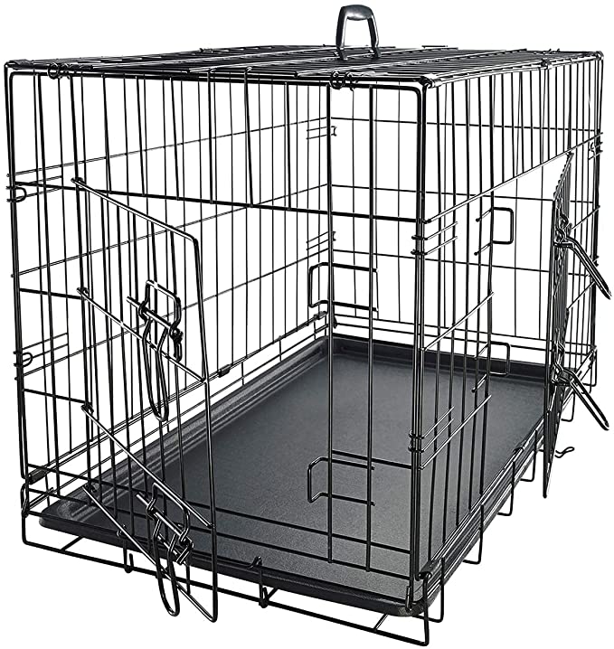 Dog Crates for Large Dogs - Dog Crate 36" Pet Cage Double-Door Best for Big Pets - Wire Metal Kennel Cages with Divider Panel & Tray - in-Door Foldable & Portable for Animal Out-Door Travel