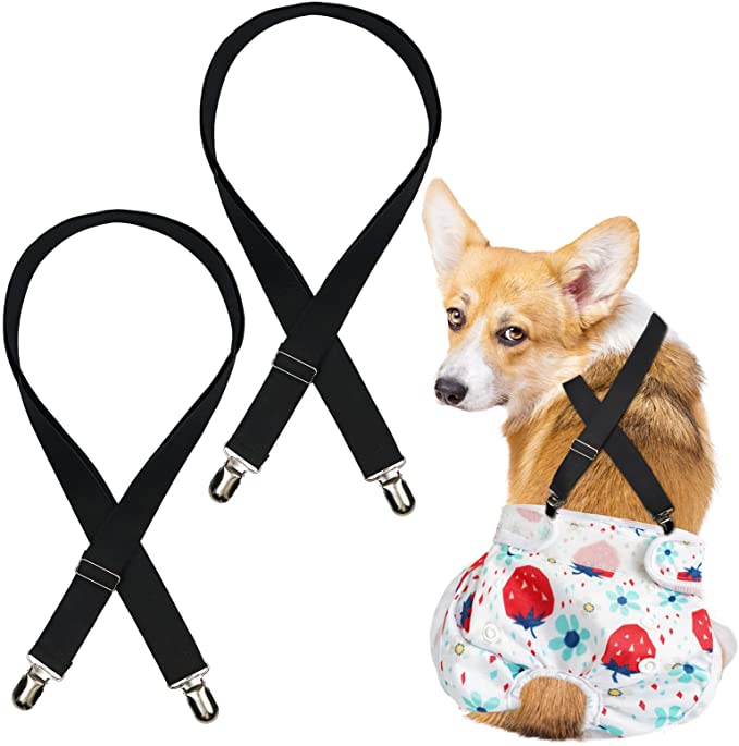 Dog Diapers Suspenders 2 Pieces Dog Suspenders for Pet Clothes Apparel Diapers Pants Skirt Diapers Dog Harness Female Male Puppy Suspenders Belly Bands for Dog Diapers Dress Small Medium Large Dogs