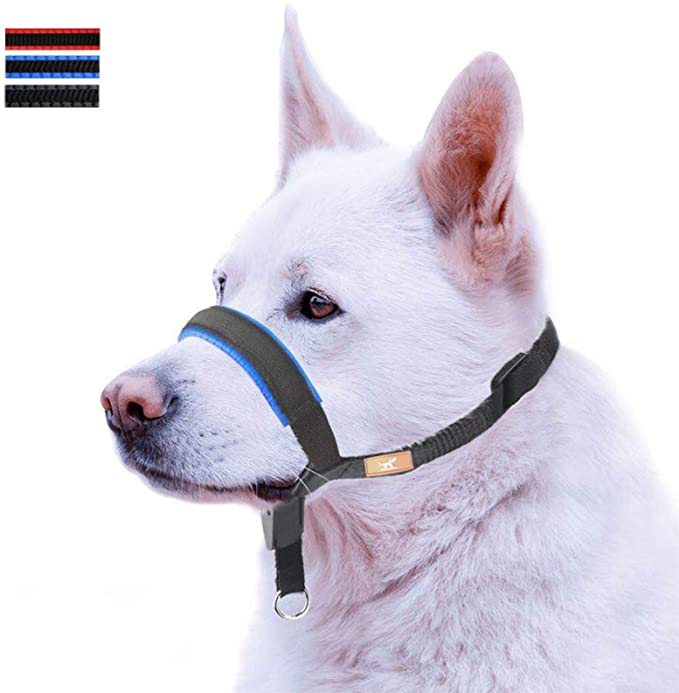 Dog Head Collar with Leather Decoration, Head Collar for Small Medium Large Dogs Walking