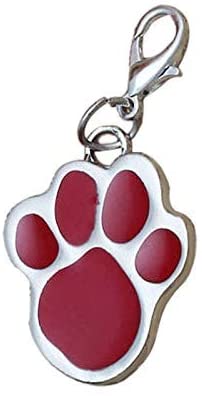 Dog Puppy Cat Anti-Lost ID Name Tags,Paw Shape Collar Charm Pendant Red Comfortable and Environmentally