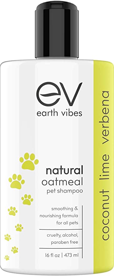 Earth Vibes Natural Oatmeal Dog Shampoo + Conditioner for Dry Itchy Skin - Dogs, Cats, Pets - Medicated Veterinary Vet Formula with Moisturizing Organic Aloe Vera - Itchy Sensitive Skins