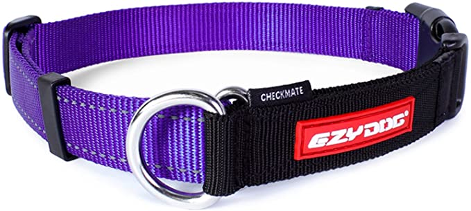 EzyDog Checkmate Martingale-Style Training and Correction Dog Collar - Purple