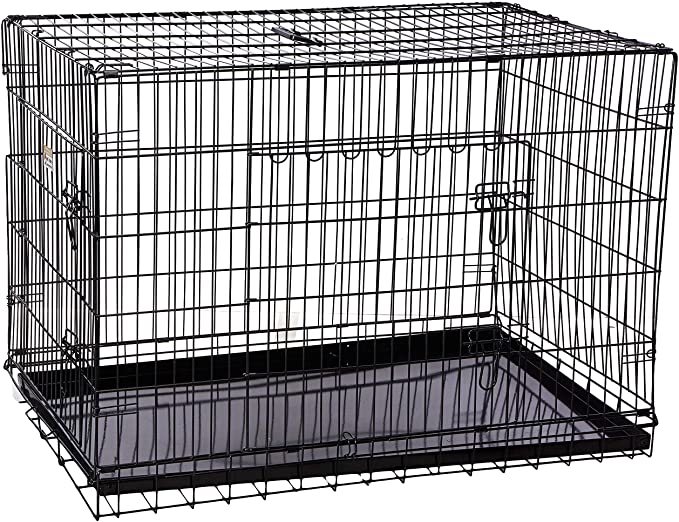 Folding Heavy Duty Pet Crate Kennel Wire Cage for Dogs Cats or Rabbits