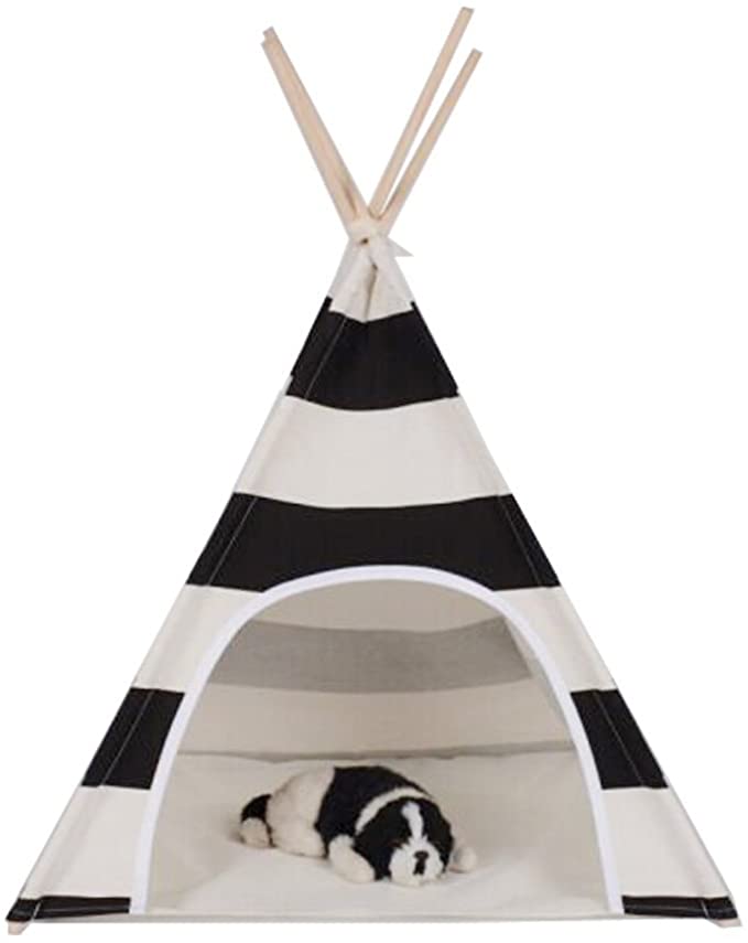 Free Love@white and black stripe design Pet Kennels Pet Play House Dog Play Tent Cat /Dog Bed