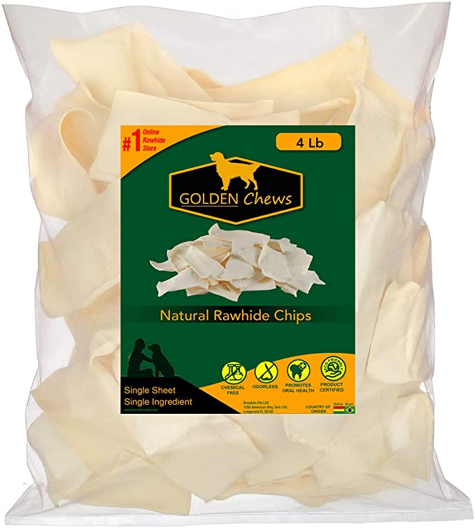 Golden Chews Natural Rawhide Chips " Premium Long-Lasting Dog Treats