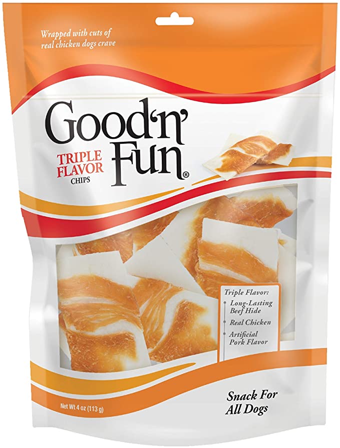 Good'n'Fun Triple Flavor Rawhide Chips with Real Chicken
