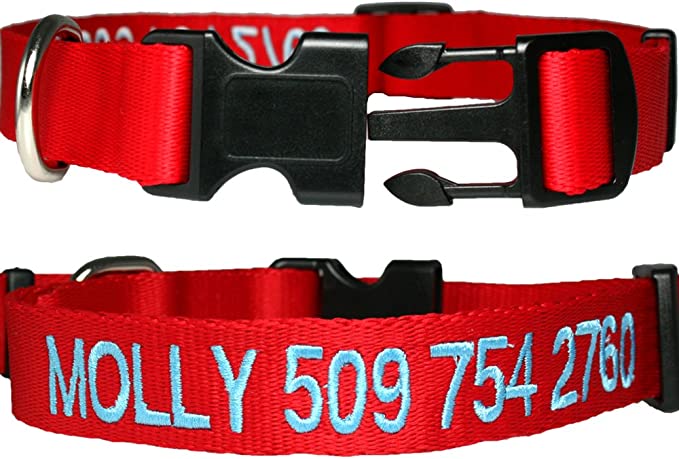 GoTags Personalized Dog Collars, Custom Embroidered Pet ID