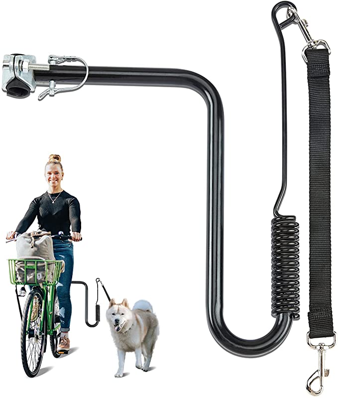 Hands Free Dog Leash Bicycle Attachment Kit with Safety Impact Absorbing System, Dog Exerciser for Outdoor Walking and Running, Prevent The Dog Depression, Universal Fit for Bicycle, 19.7 Inch Leash
