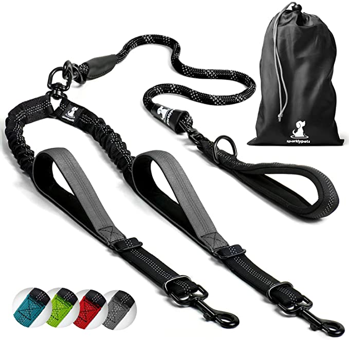Heavy Duty Rope Bungee Leash for Large and Medium Dogs with Anti-Pull for Shock Absorption