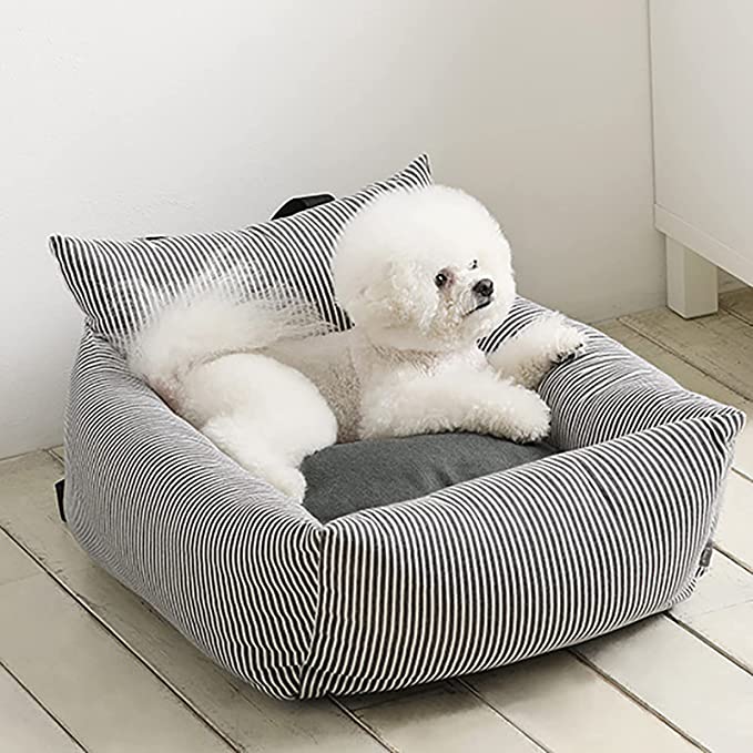 HGML Dog Car Seat, Pet Booster Seat Travel Dog Car Bed, Soft Comfortable Pet Car Bed