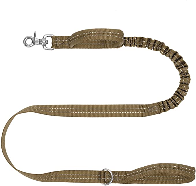 ICEFANG Tactical Dog Leash,K9 Training Walking Bungee Lead with Double Handle