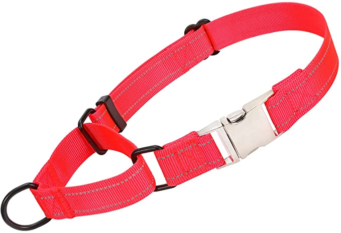 JKEEMI Reflective Dog Collar Martingale Collars for Dogs with Quick Release Snap Buckle Dog Training Collars for Small Medium Large Dogs