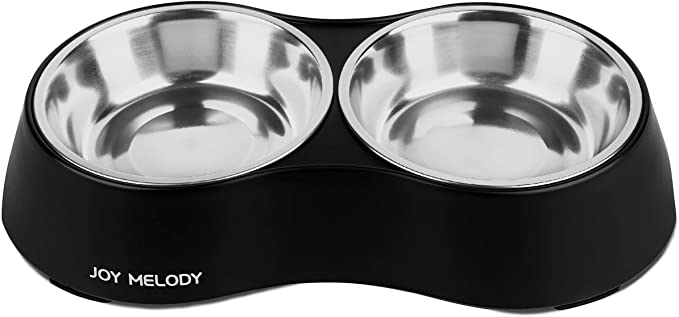 Joy Melody Cat Bowls with Stand for Food and Water, Anti-Slip Elevated Small Dog Dish