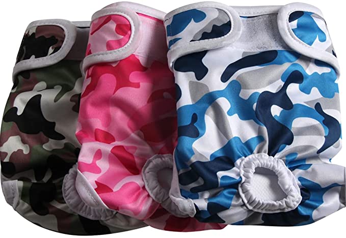 JoyDaog 3 Pack Small Dog Diapers for Female Reusable Premium Puppy Wrap