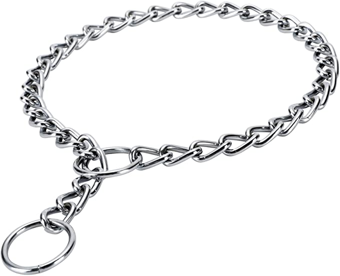 JuWow Chain Dog Training Choke Collar, Adjustable Stainless Steel Chain Slip Collar