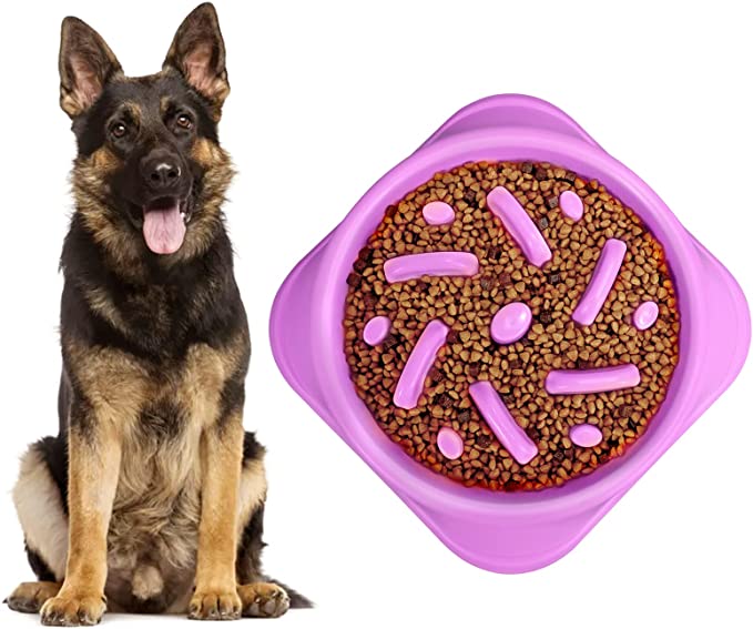 KASBAH Slow Feeder Dog Bowl for Large Dogs, Non Slip Puzzle Bowl Pet Bowl Non-Toxic Bloat Stop Large Dog Bowl Dog Food Bowl Eco Friendly